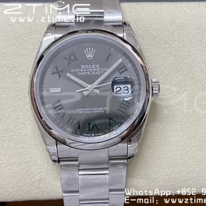 Rolex DateJust 36 SS 126200 904L Steel VSF 1:1 Best Edition Gray Dial Roman Markers on Oyster Bracelet VS3235 - Super Clone Watch | 1:1 Best Version
