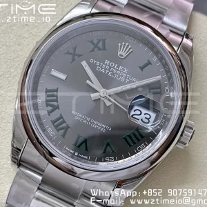 Rolex DateJust 36 SS 126200 904L Steel VSF 1:1 Best Edition Gray Dial Roman Markers on Oyster Bracelet VS3235 - Super Clone Watch | 1:1 Best Version