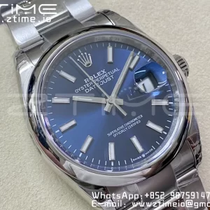 Rolex DateJust 36 SS 126200 904L Steel VSF 1:1 Best Edition Cadran albastru pe brățară Oyster VS3235 - Super Clone Watch | 1:1 Best Version