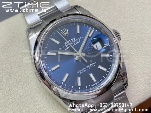 Rolex DateJust 36 SS 126200 904L Steel VSF 1:1 Best Edition Cadran albastru pe brățară Oyster VS3235 - Super Clone Watch | 1:1 Best Version