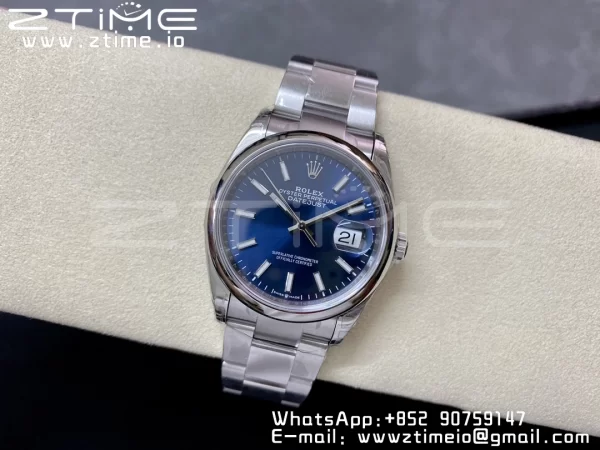 Rolex DateJust 36 SS 126200 904L Steel VSF 1:1 Best Edition Cadran albastru pe brățară Oyster VS3235 - Super Clone Watch | 1:1 Best Version