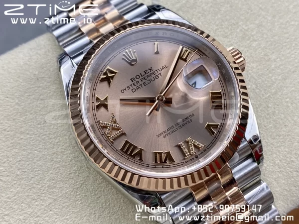 Rolex DateJust 36 SS/RG 126231 VSF 1:1 Best Edition 904L Steel RG Dial on Jubilee Bracelet VS3235 - Super Clone Watch | 1:1 Best Version