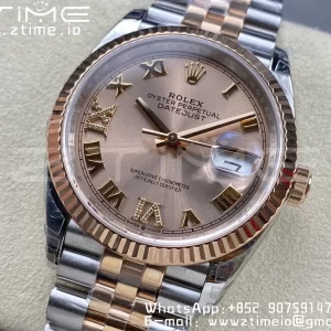 Rolex DateJust 36 SS/RG 126231 VSF 1:1 Best Edition 904L Steel RG Dial on Jubilee Bracelet VS3235 - Super Clone Watch | 1:1 Best Version