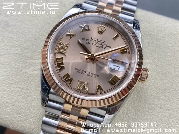 Rolex DateJust 36 SS/RG 126231 VSF 1:1 Best Edition 904L Steel RG Dial on Jubilee Bracelet VS3235 - Super Clone Watch | 1:1 Best Version