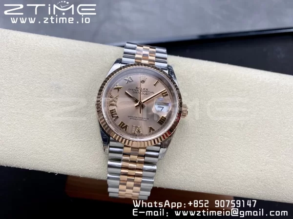 Rolex DateJust 36 SS/RG 126231 VSF 1:1 Best Edition 904L Steel RG Dial on Jubilee Bracelet VS3235 - Super Clone Watch | 1:1 Best Version