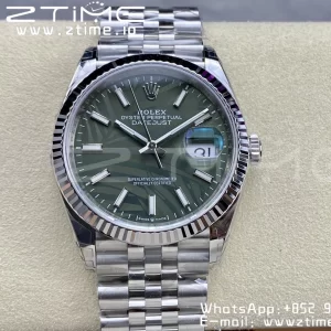 Rolex DateJust 36 SS 126234 VSF 1:1 Best Edition 904L Steel Green Leaf Dial on Jubilee Bracelet VS3235 - Super Clone Watch | 1:1 Best Version