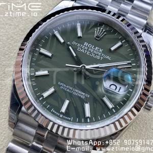 Rolex DateJust 36 SS 126234 VSF 1:1 Best Edition 904L Steel Green Leaf Dial on Jubilee Bracelet VS3235 - Super Clone Watch | 1:1 Best Version