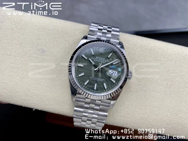 Rolex DateJust 36 SS 126234 VSF 1:1 Best Edition 904L Steel Green Leaf Dial on Jubilee Bracelet VS3235 - Super Clone Watch | 1:1 Best Version