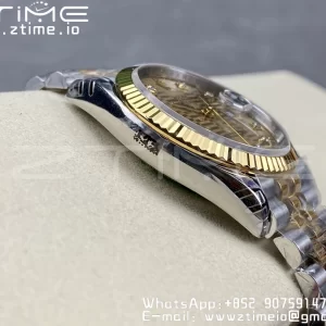 Rolex DateJust 36mm 126233 SS/YG VSF 1:1 Best Edition 904L Steel YG Textured Diamonds Dial on Jubilee Bracelet VS3235 - Super Clone Watch | 1:1 Best Version