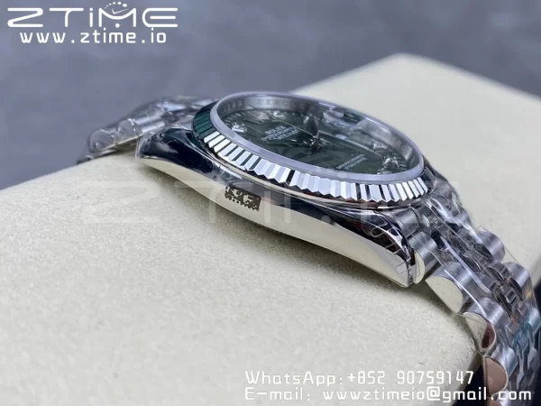 Rolex DateJust 36 SS 126234 VSF 1:1 Best Edition 904L Steel Green Leaf Diamonds Dial on Jubilee Bracelet VS3235 - Super Clone Watch | 1:1 Best Version