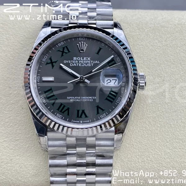 Rolex DateJust 36 SS 126234 VSF 1:1 Best Edition 904L Steel Green Roman Dial on Jubilee Bracelet VS3235 - Super Clone Watch | 1:1 Best Version