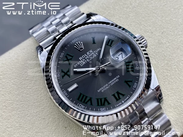 Rolex DateJust 36 SS 126234 VSF 1:1 Best Edition 904L Steel Green Roman Dial on Jubilee Bracelet VS3235 - Super Clone Watch | 1:1 Best Version
