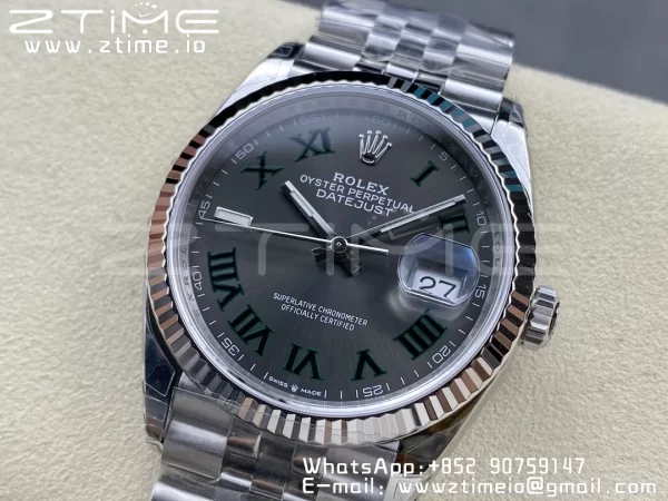 Rolex DateJust 36 SS 126234 VSF 1:1 Best Edition 904L Steel Green Roman Dial on Jubilee Bracelet VS3235 - Super Clone Watch | 1:1 Best Version