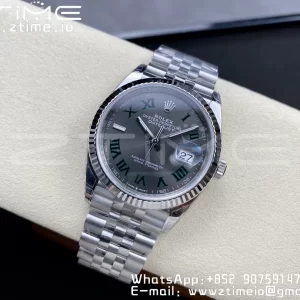 Rolex DateJust 36 SS 126234 VSF 1:1 Best Edition 904L Steel Green Roman Dial on Jubilee Bracelet VS3235 - Super Clone Watch | 1:1 Best Version
