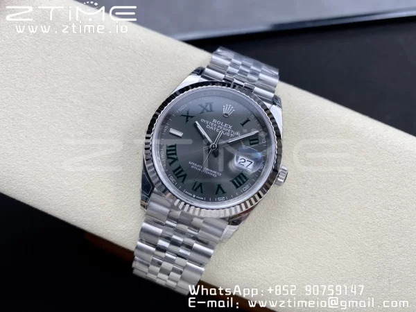 Rolex DateJust 36 SS 126234 VSF 1:1 Best Edition 904L Steel Green Roman Dial on Jubilee Bracelet VS3235 - Super Clone Watch | 1:1 Best Version