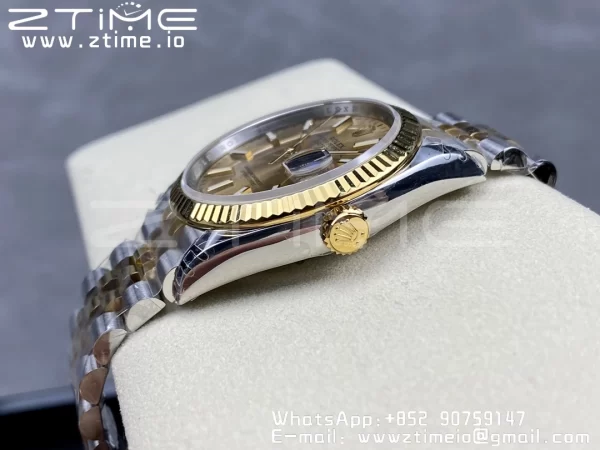 Rolex DateJust 36 SS 126233 VSF 1:1 Mejor Edición 904L Steel YG Stick Dial on Jubilee Bracelet VS3235 - Super Clone Watch | 1:1 Mejor Versión
