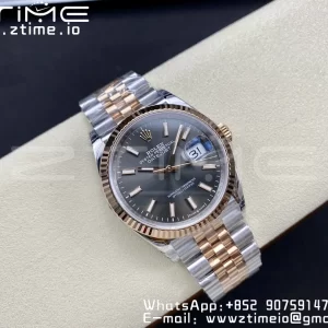 Rolex DateJust 36 SS 126231 VSF 1:1 Best Edition 904L Steel Gray Stick Dial on SS/RG Jubilee Bracelet VS3235 - Super Clone Watch | 1:1 Best Version