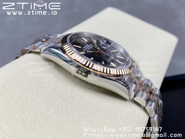 Rolex DateJust 36 SS 126231 VSF 1:1 Best Edition 904L Steel Gray Stick Dial on SS/RG Jubilee Bracelet VS3235 - Super Clone Watch | 1:1 Best Version