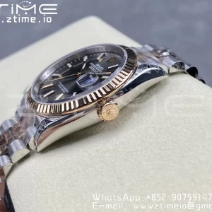 Rolex DateJust 36 SS 126231 VSF 1:1 Best Edition 904L Steel Gray Stick Dial on SS/RG Jubilee Bracelet VS3235 - Super Clone Watch | 1:1 Best Version