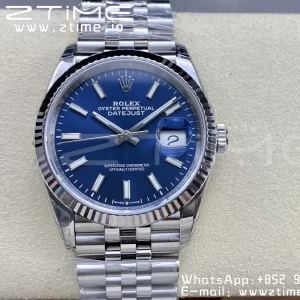 Rolex DateJust 36 126234 904L SS VSF 1:1 Best Edition Fluted Bezel  Blue Dial on Jubilee Bracelet VS3235 - Super Clone Watch | 1:1 Best Version
