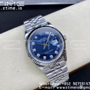 Rolex DateJust 36 SS 126234 VSF 1:1 Nejlepší vydání 904L ocel modré diamanty ciferník na jubilejní náramek VS3235 - Super klon hodinky | 1:1 Nejlepší verze