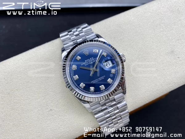Rolex DateJust 36 SS 126234 VSF 1:1 Nejlepší vydání 904L ocel modré diamanty ciferník na jubilejní náramek VS3235 - Super klon hodinky | 1:1 Nejlepší verze