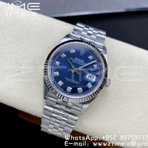 Rolex DateJust 36 SS 126234 VSF 1:1 Nejlepší vydání 904L ocel modré diamanty ciferník na jubilejní náramek VS3235 - Super klon hodinky | 1:1 Nejlepší verze