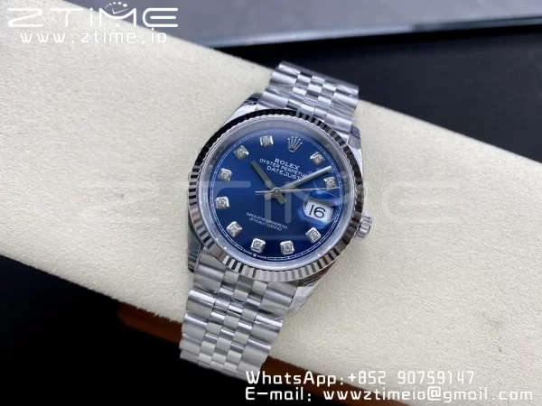 Rolex DateJust 36 SS 126234 VSF 1:1 Nejlepší vydání 904L ocel modré diamanty ciferník na jubilejní náramek VS3235 - Super klon hodinky | 1:1 Nejlepší verze