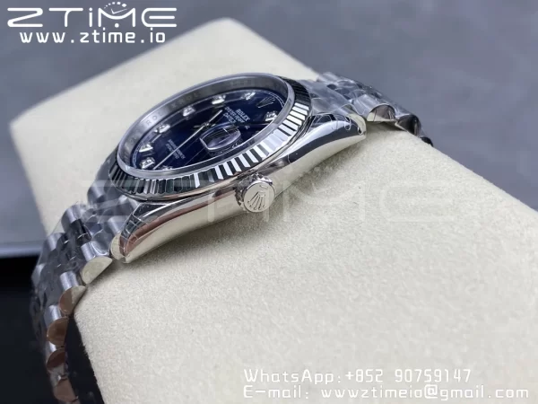Rolex DateJust 36 SS 126234 VSF 1:1 Nejlepší vydání 904L ocel modré diamanty ciferník na jubilejní náramek VS3235 - Super klon hodinky | 1:1 Nejlepší verze