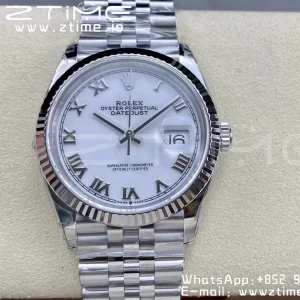 Rolex DateJust 36 SS 126234 VSF 1:1 Best Edition 904L Steel White Roman Dial on Jubilee Bracelet VS3235 - Super Clone Watch | 1:1 Best Version