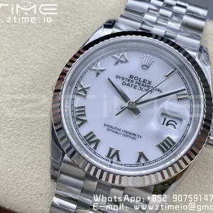 Rolex DateJust 36 SS 126234 VSF 1:1 Best Edition 904L Steel White Roman Dial on Jubilee Bracelet VS3235 - Super Clone Watch | 1:1 Best Version
