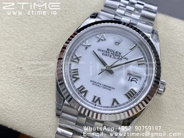 Rolex DateJust 36 SS 126234 VSF 1:1 Best Edition 904L Steel White Roman Dial on Jubilee Bracelet VS3235 - Super Clone Watch | 1:1 Best Version