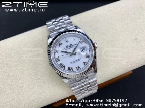 Rolex DateJust 36 SS 126234 VSF 1:1 Best Edition 904L Steel White Roman Dial on Jubilee Bracelet VS3235 - Super Clone Watch | 1:1 Best Version
