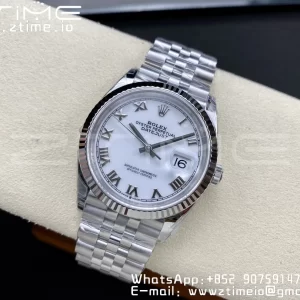 Rolex DateJust 36 SS 126234 VSF 1:1 Best Edition 904L Steel White Roman Dial on Jubilee Bracelet VS3235 - Super Clone Watch | 1:1 Best Version