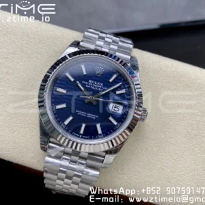 ROLEX DateJust 41 126300 904L SS VSF 1:1 Best Edition Cadran albastru texturat pe brățară Jubilee VS3235 - Super Clone Watch | 1:1 Best Version