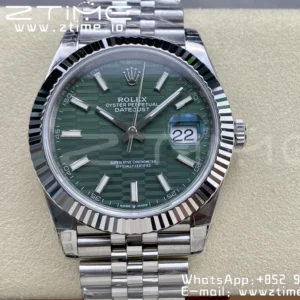 ROLEX デイトジャスト41 126300 904L SS VSF 1:1 ベストエディション ジュビリーブレス グリーンテクスチャードダイヤル VS3235 - スーパークローンウォッチ｜1:1 ベストバージョン