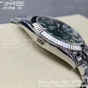 ROLEX DateJust 41 126300 904L SS VSF 1:1 Best Edition Green Textured  Dial on Jubilee Bracelet VS3235 - Super Clone Watch | 1:1 Best Version