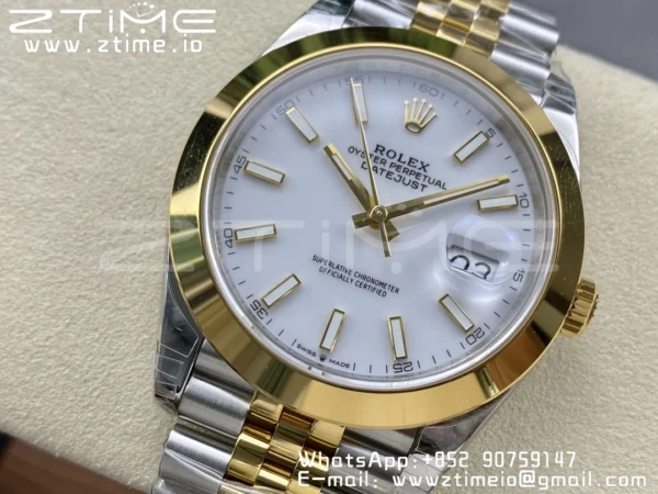 Rolex DateJust 41 126303 904L SS VSF 1:1 Best Edition White Dial on SS/YG Jubilee Bracelet VS3235 - Super Clone Watch | 1:1 Best Version