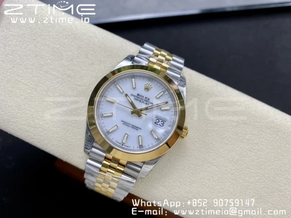 Rolex DateJust 41 126303 904L SS VSF 1:1 Best Edition White Dial on SS/YG Jubilee Bracelet VS3235 - Super Clone Watch | 1:1 Best Version