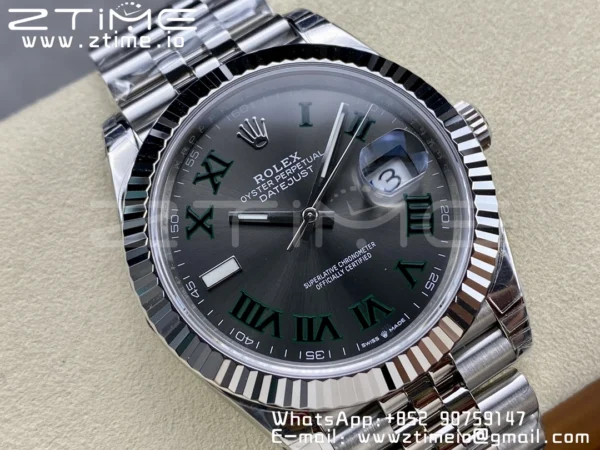 ROLEX DateJust 41 126300 904L SS VSF 1:1 Best Edition Quadrante grigio romano su bracciale Jubilee VS3235 - Orologio Super Clone | 1:1 Best Version