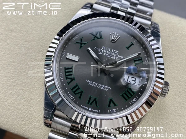 ROLEX DateJust 41 126300 904L SS VSF 1:1 Best Edition Quadrante grigio romano su bracciale Jubilee VS3235 - Orologio Super Clone | 1:1 Best Version