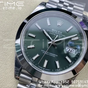 ROLEX DateJust 41 126300 904L SS VSF 1:1 Best Edition Green Dial on Jubilee Bracelet VS3235 - Super Clone Watch | 1:1 Best Version