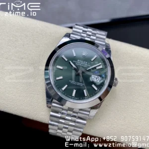 ROLEX DateJust 41 126300 904L SS VSF 1:1 Best Edition Green Dial on Jubilee Bracelet VS3235 - Super Clone Watch | 1:1 Best Version