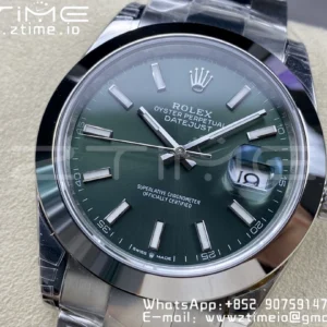 ROLEX DateJust 41 126300 904L SS VSF 1:1 Best Edition Green Dial on Oyster Bracelet VS3235 - Super Clone Watch | 1:1 Best Version