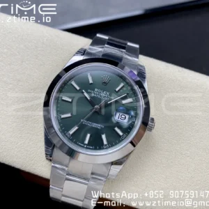 ROLEX DateJust 41 126300 904L SS VSF 1:1 Best Edition Green Dial on Oyster Bracelet VS3235 - Super Clone Watch | 1:1 Best Version