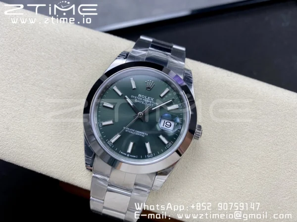ROLEX DateJust 41 126300 904L SS VSF 1:1 Best Edition Green Dial on Oyster Bracelet VS3235 - Super Clone Watch | 1:1 Best Version