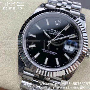 ROLEX DateJust 41 126300 904L SS VSF 1:1 Best Edition Black Dial on Jubilee Bracelet VS3235 - Super Clone Watch | 1:1 Best Version