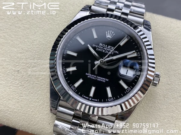 ROLEX DateJust 41 126300 904L SS VSF 1:1 Best Edition Black Dial on Jubilee Bracelet VS3235 - Super Clone Watch | 1:1 Best Version