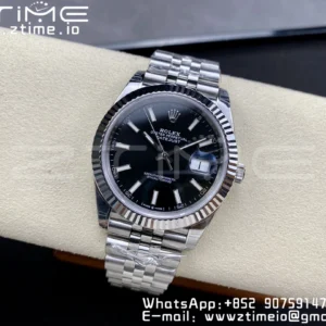 ROLEX DateJust 41 126300 904L SS VSF 1:1 Best Edition Black Dial on Jubilee Bracelet VS3235 - Super Clone Watch | 1:1 Best Version