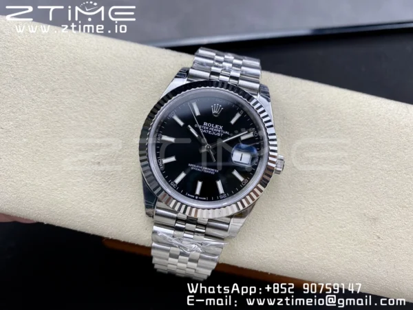 ROLEX DateJust 41 126300 904L SS VSF 1:1 Best Edition Black Dial on Jubilee Bracelet VS3235 - Super Clone Watch | 1:1 Best Version